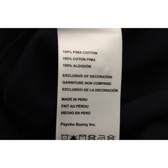 Psycho Bunny Men's Sz 7/XL Navy Blue Regular Fit S/S Cotton Polo Shirt - Picture 4 of 10